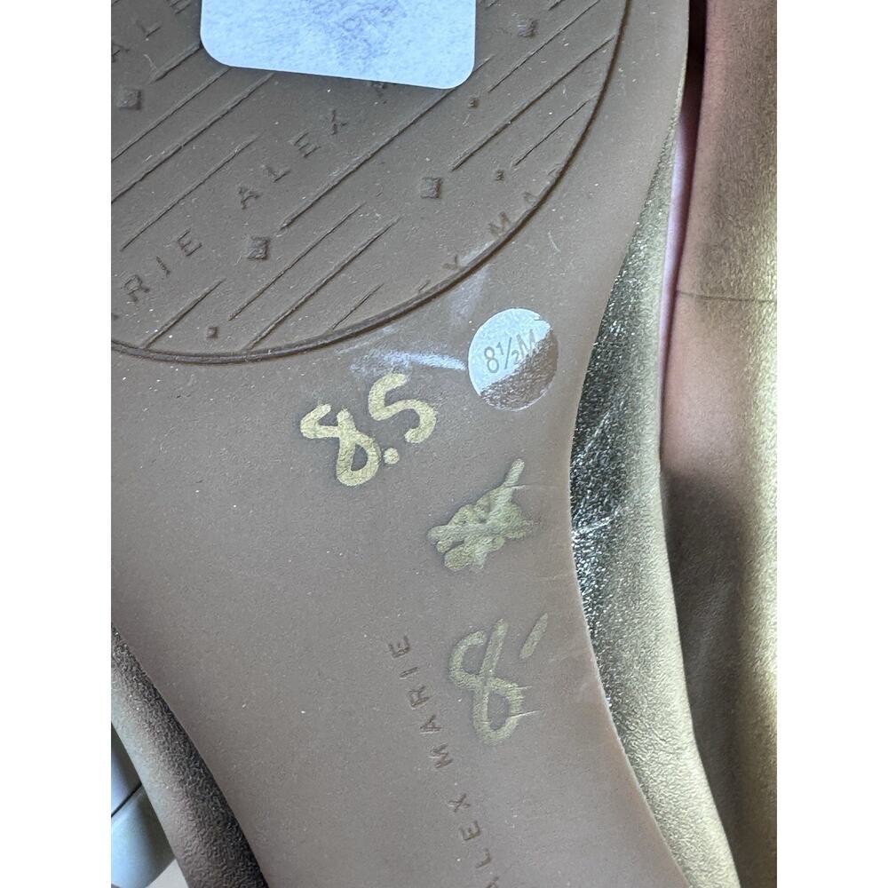 Alex Marie Womens Heels Pumps Comfort Square Toe Cushion Wedding Party Gold 8.5 - Picture 9 of 10